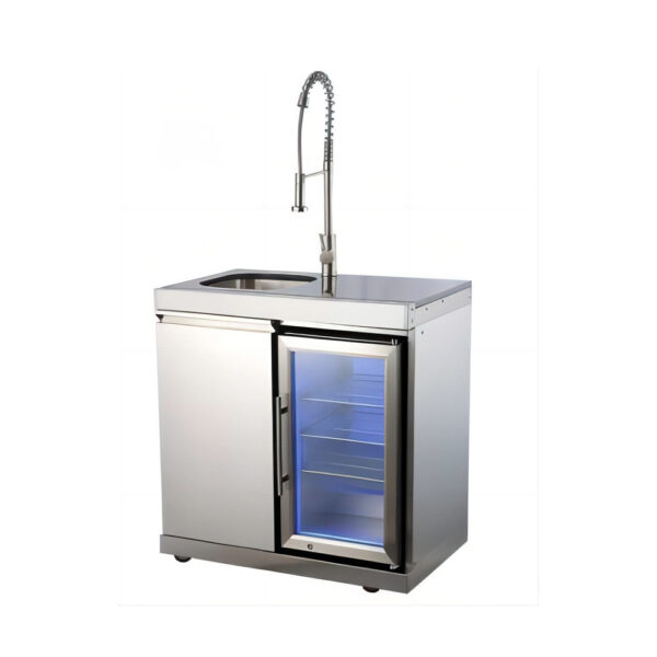Sink + Faucet + Refrigerator Stainless steel Cabinets ORF002